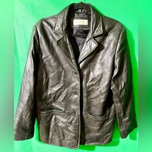 Jones New York Dark Leather Jacket